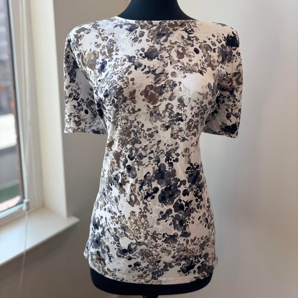 Croft and Barrow Cute Floral Soft Crew Neck Classic T shirt Blouse Sz 2X NWT